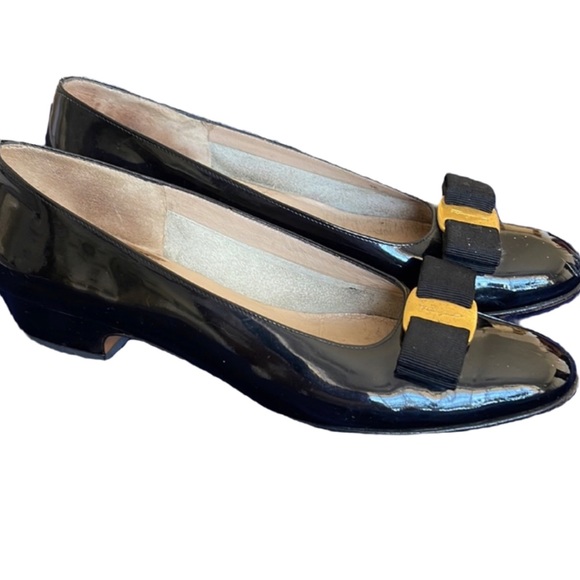 SALVATORE FERRAGAMO VERA BOW FLATS 8 CLASSIC - Picture 2 of 16